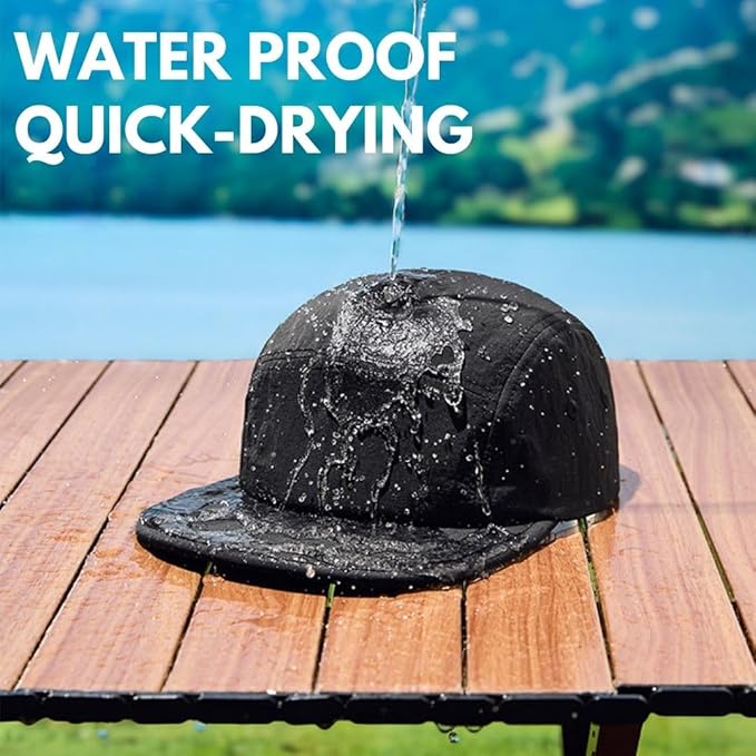 5 Panel Running Hat Waterproof Nylon Sun Hat Quick Dry Plain Baseball Cap for Men Women