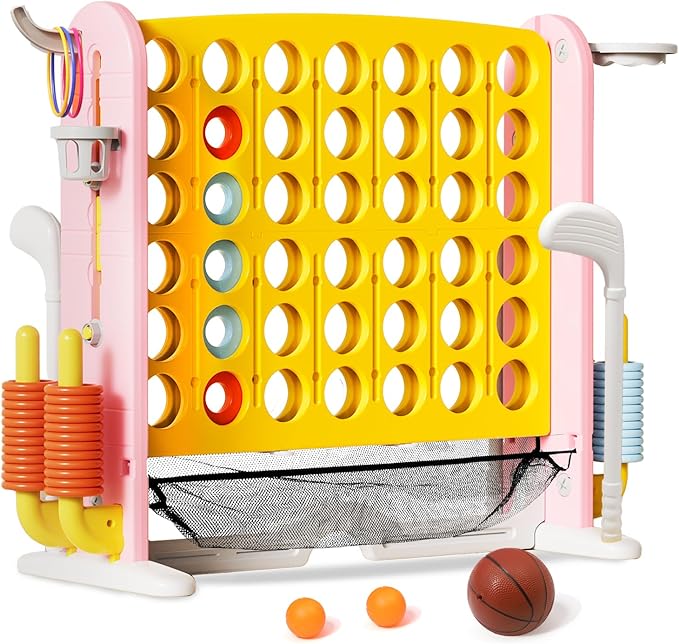 Ancaixin Giant 4 in-A-Row Connect Game Set, Adjustable Height Jumbo Yard Game by Ancaixin