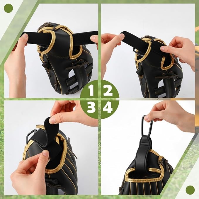 Therwen Adjustable Baseball Glove Clip for Hanging Bags Training Sports Gear Glove Holder Protection Accessory Strap Bag Attachment with Hanging Loops Travel Accessories for Drying