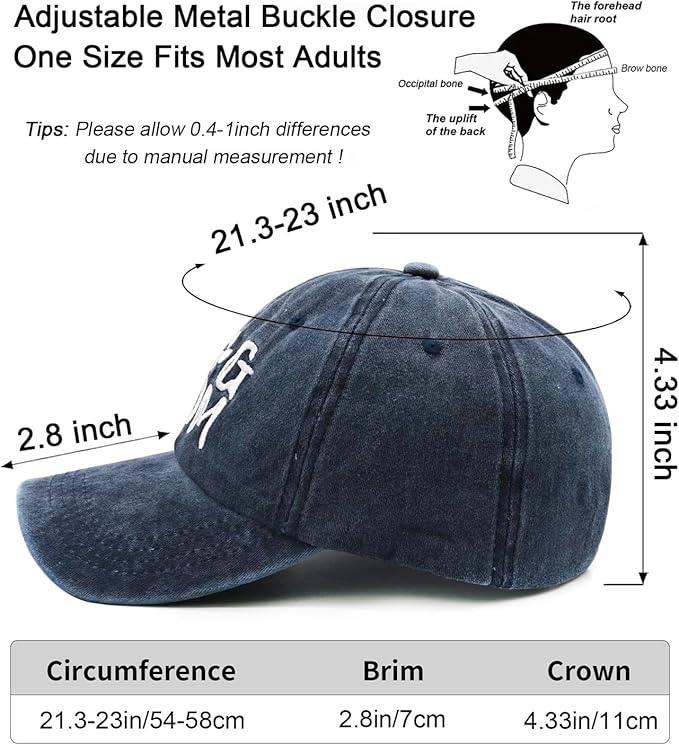 Waldeal Women's Embroidered Dog Mom Hat Adjustable Denim Baseball Cap