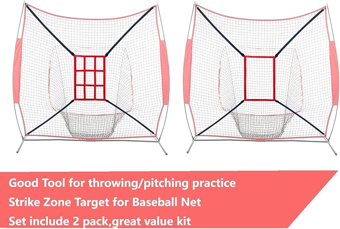 Strike Zone Target for Baseball Softball net, Throwing Pitching Hitting Batting Catching Practice Target, Pitcher Accuracy Training Aids