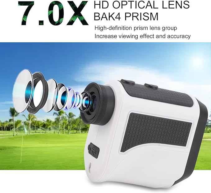 1200Yards Range Finder Golf with Slope, 7X Magnification, Lightweight Portable Rechargeable Rangefinder, Flag Lock Vibration, Switch for Legal, Range Finders for Hunt Golf Accessory(White)