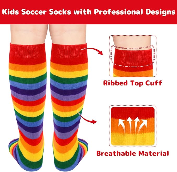 Olreco 1 Pack Toddler Kids Youth Soccer Socks Girls Boys Baseball Socks Youth Knee High Softball Football Accessories Cotton