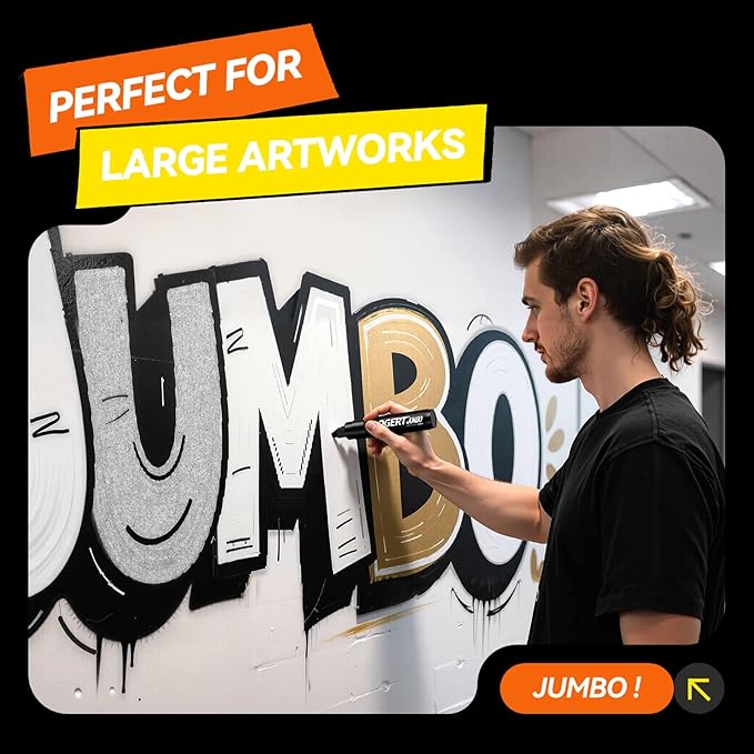 3Pcs White Jumbo Poster Markers, 15MM Thick Permanent Acrylic Graffiti Markers - Image 4
