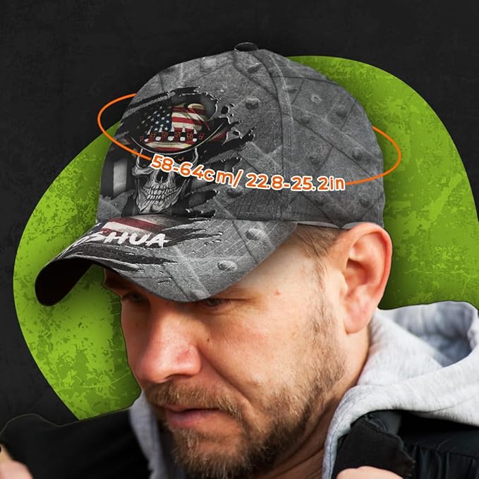 Baseball Cap for Men Women, Skull Cap for Men, Skeleton Gothic Horror Adjustable Strap Sports Soft Caps Outdoor