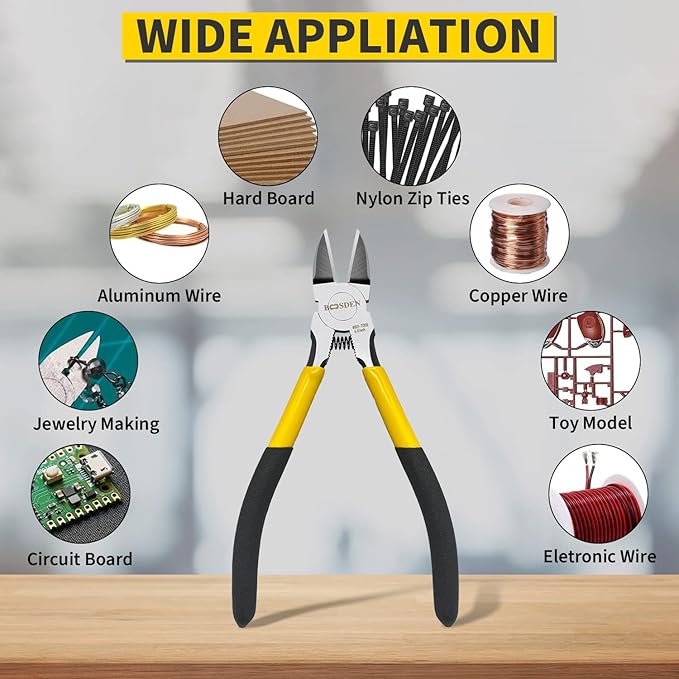 Wire Cutters 5 Pack, 6 inch Flush Cutters, BOOSDEN Spring Loaded Cutting Pliers - Image 4