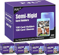 500ct Semi Rigid Card Holders & 500ct Card Sleeves for PSA, SGC, BGS, CSG Graded Card Submissions, Semi Rigid Baseball Cards Sleeves Protectors, PSA Graded Trading Cards Sleeve