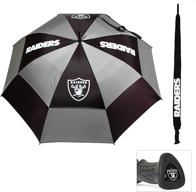 Team Golf NFL San Francisco 49ers Golf Umbrella 62" Golf Umbrella with Protective Sheath, Double Canopy Wind Protection Design, Auto Open Button
