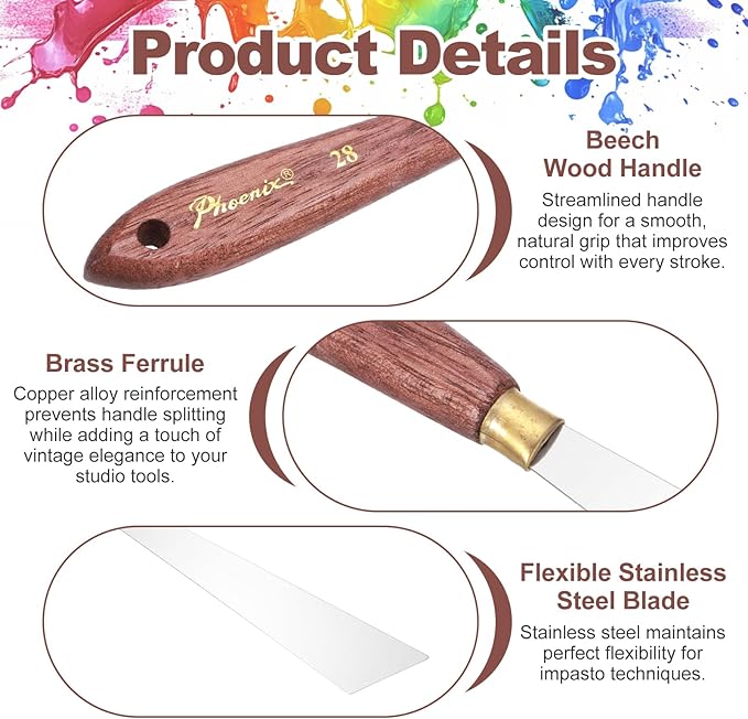 MECCANIXITY Pack of 1 Palette Knife No.28, 8.6" Long Palette Knives - Image 3