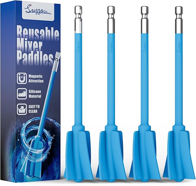 Suzzam Silicone Resin Mixer Paddles, 1/4" Drill Epoxy Mixer Attachment by Suzzam