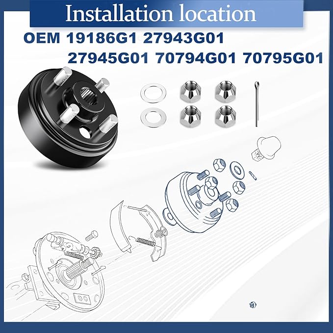 Golf Cart Brake Drum/Hub Assembly for EZGO
