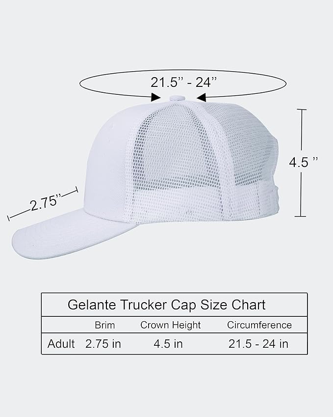 Gelante Mesh Trucker Hat Baseball Cap Structured Front Panel Wholesale LOT 12 Pack