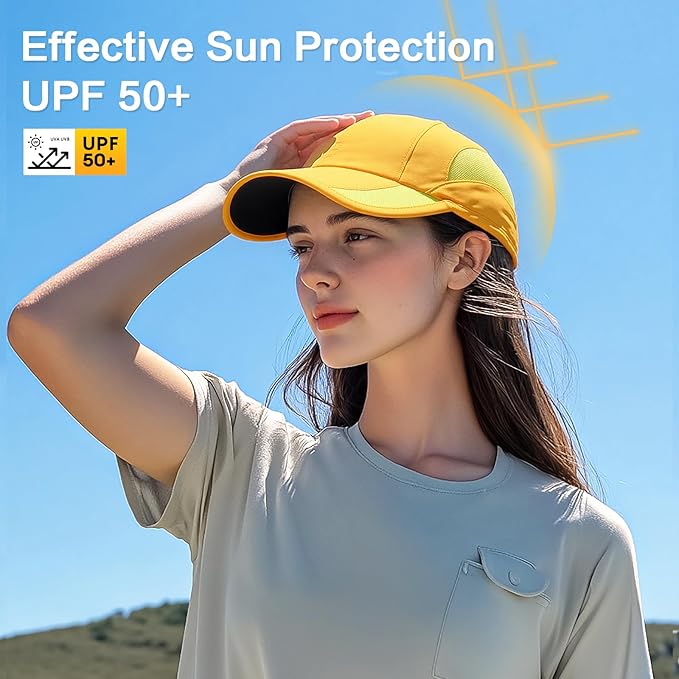 HH HOFNEN Quick Dry Baseball Cap Unstructured Running Cap Water-Resistant UPF 50+ Mesh Golf Sun Hats for Men Women