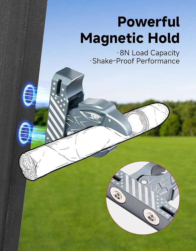 KEMIMOTO Magnetic Holder for Golf Cart, Universal Fit for 35-60 Ring, Powerful Magnetic Hold, Stylish Design, Grey