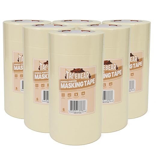 TAPEBEAR General Purpose Masking Tape 1.5 Inch x 60 Yards, DIY Arts Crafts by TAPEBEAR