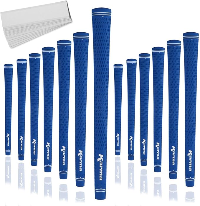 Karma Velour Golf Grips for Men, Women, Juniors | Undersize, Standard, Midsize, Oversize, & Jumbo | 6 Colors | Choose Single, 9, 13 Pack or Golf Club Grip Kit