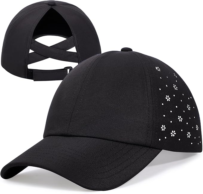 ZTL Women's High Ponytail Baseball Cap Performance Running Hat Quick Dry Mesh Sports Cap Unstructured Dad Trucker Hats