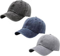 3 Pack Men Womens Baseball Cap Plain Retro Adjustable Baseball Cap Washed Cotton Dad Hats