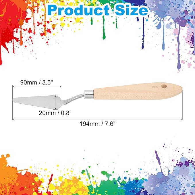 PATIKIL Art Spatula, No.8 20mm Stainless Steel Flexible Palette Knife Painting - Image 2