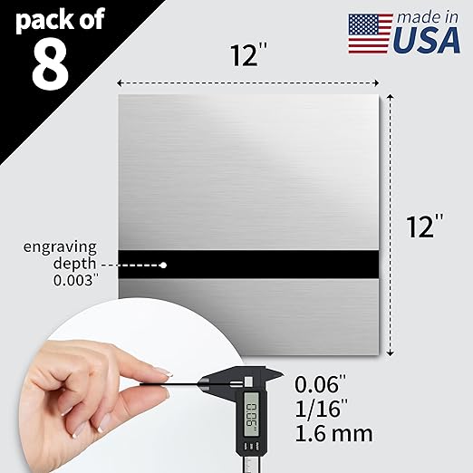 Trotec | Metallic Looking Acrylic Sheet | 12"x12"x1/16, Name Plate | USA Made - Image 2
