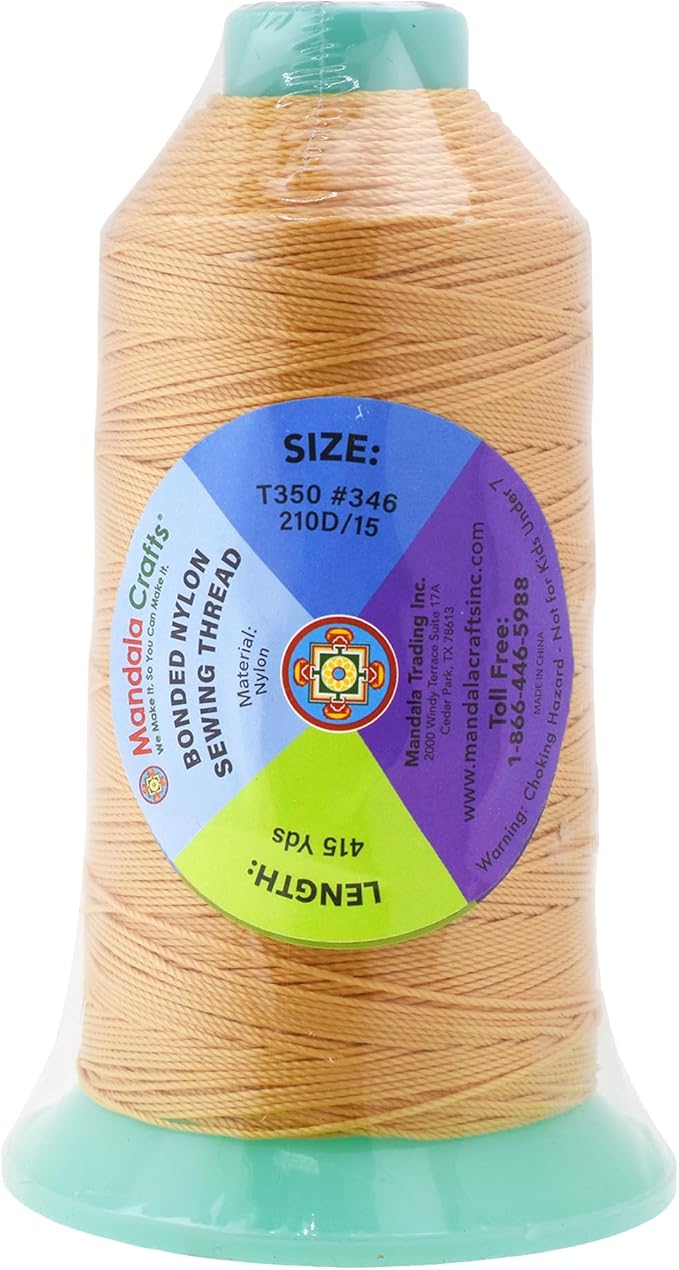 Mandala Crafts Bonded Nylon Thread Blonde Heavy Duty Sewing Threads - Image 3