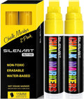 SILENART Yellow Chalk Markers 2 Pack - 15mm Super Wide Tip - White Dry Erase by SILENART-THEARTOFSILENCE