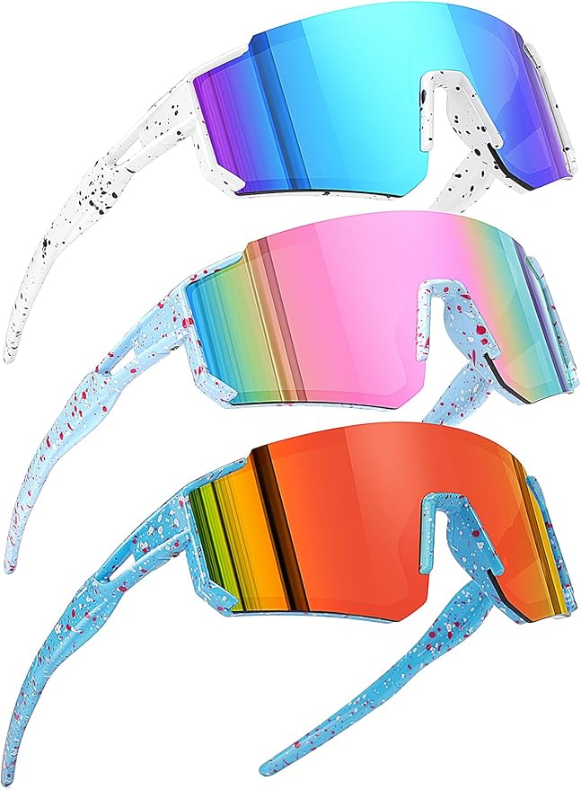SEKKAF Youth Baseball Sunglasses Kids Sports Sunglasses for Boys Girls Softball Cycling Glasses UV400 Protection