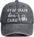 HHNLB Gym Hair Don't Care Hat, Adjustable Wash Cotton Embroidered Adjustable Baseball Cap for Women Men