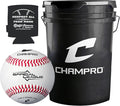 CBB-90 Durahide Cover Baseballs in a Black Champro Bucket – 30 Balls and one Rods Can Sleeve Included