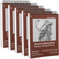 TKOOFN 9" x 12" Sketch Book, 5 Pack Top Spiral Bound Premium Sketchbook by TKOOFN