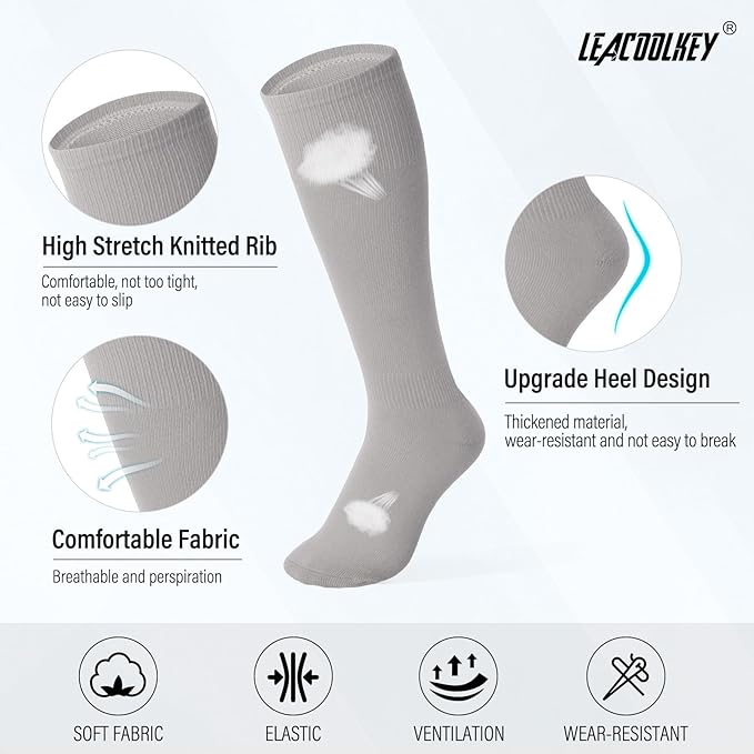 LEACOOLKEY Baseball Belt and Socks Combo Set Adjustable Softball Socks and Elastic Belt for Youth and Adult