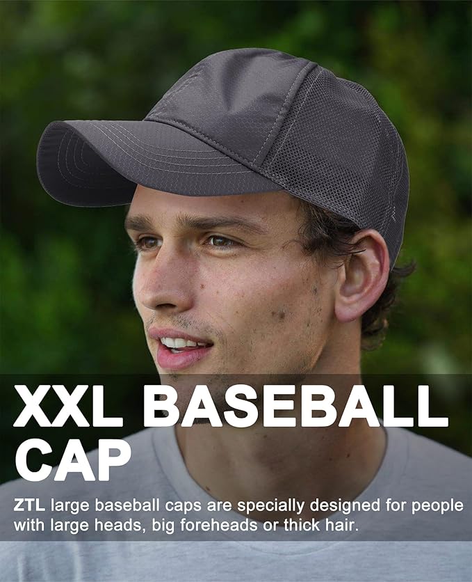 Oversize XXL Baseball Cap for Big Heads 23.6"-25.6", Extra Large Cotton Baseball Hat, Plus Size Unstructured Dad Hats