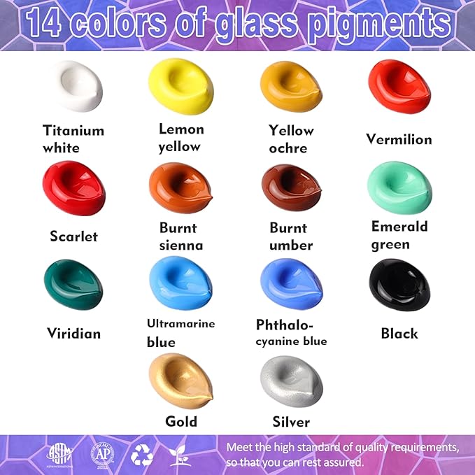 Colorful Stain Glass Paint Set - Image 2