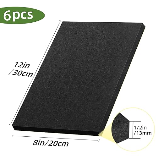 6 Pcs Adhesive Padding, 12in X 8in X 1/2in Closed Cell Foam Sheet, Anti-Slip - Image 2