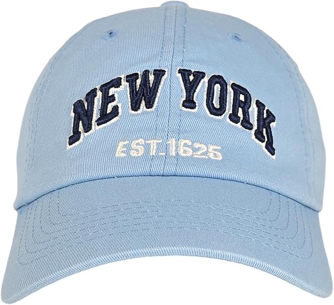 Elidan NY Dad Hat New York EST.1625 Cotton Cap, Adjust Buckle Strap, Unstructured Low-Profile NY Baseball Cap for Men & Women