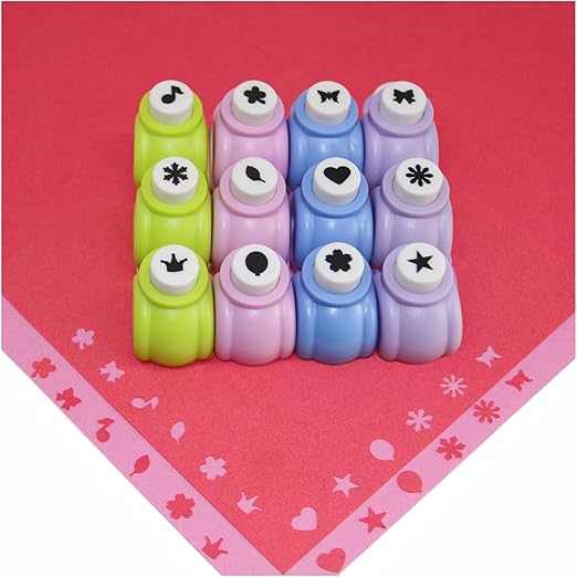 Punch Craft Set, 12 Pack Multicolored Shapes Hole Punch Great - Image 2
