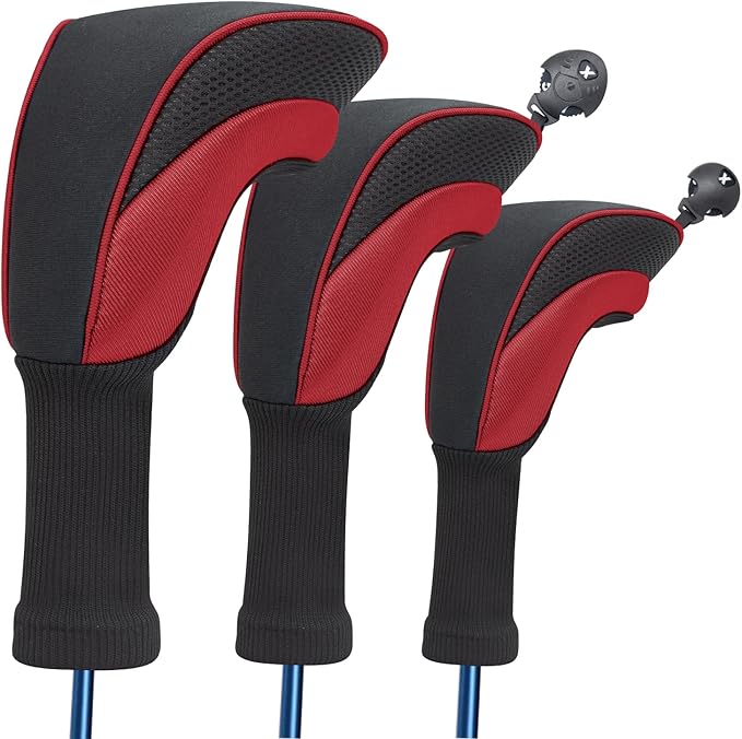 Wood Headcover Golf Club Covers Driver Headcovers Nylon Head Covers Designed to Fit All Woods - 3/4/5/6 Pack/Set Golf Accessories Suitable for Men and Women