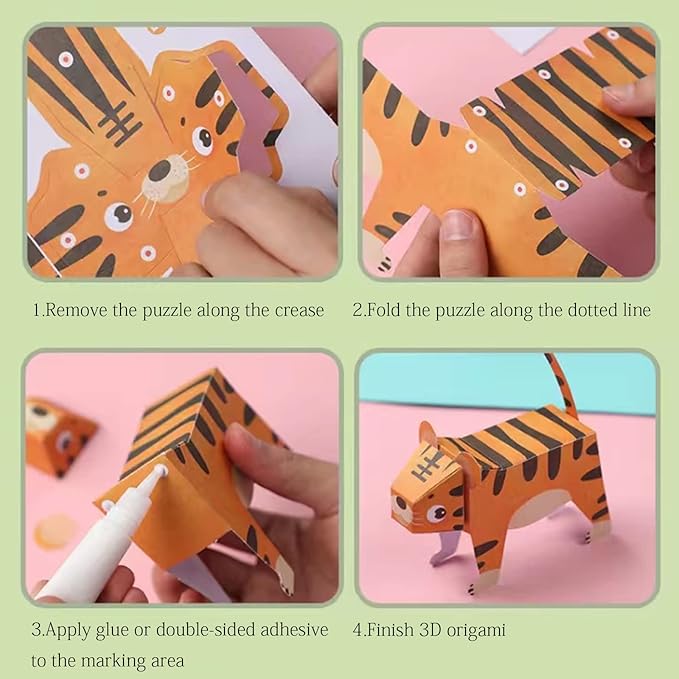MIREONETRY Origami Kit for Kids Ages 6+, 16 Style 3D Animal Origami Paper Kit - Image 6