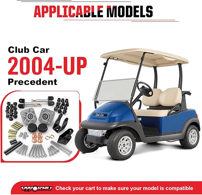 Club Car Precedent Deluxe Repair Kit, 2004-UP Golf Cart Front End Kit for Precedent, Club Car Repair Kit Front Wheel Hub King Pin Bearing Bushings Sets, Replace OEM# 102287201 103638601 103638801