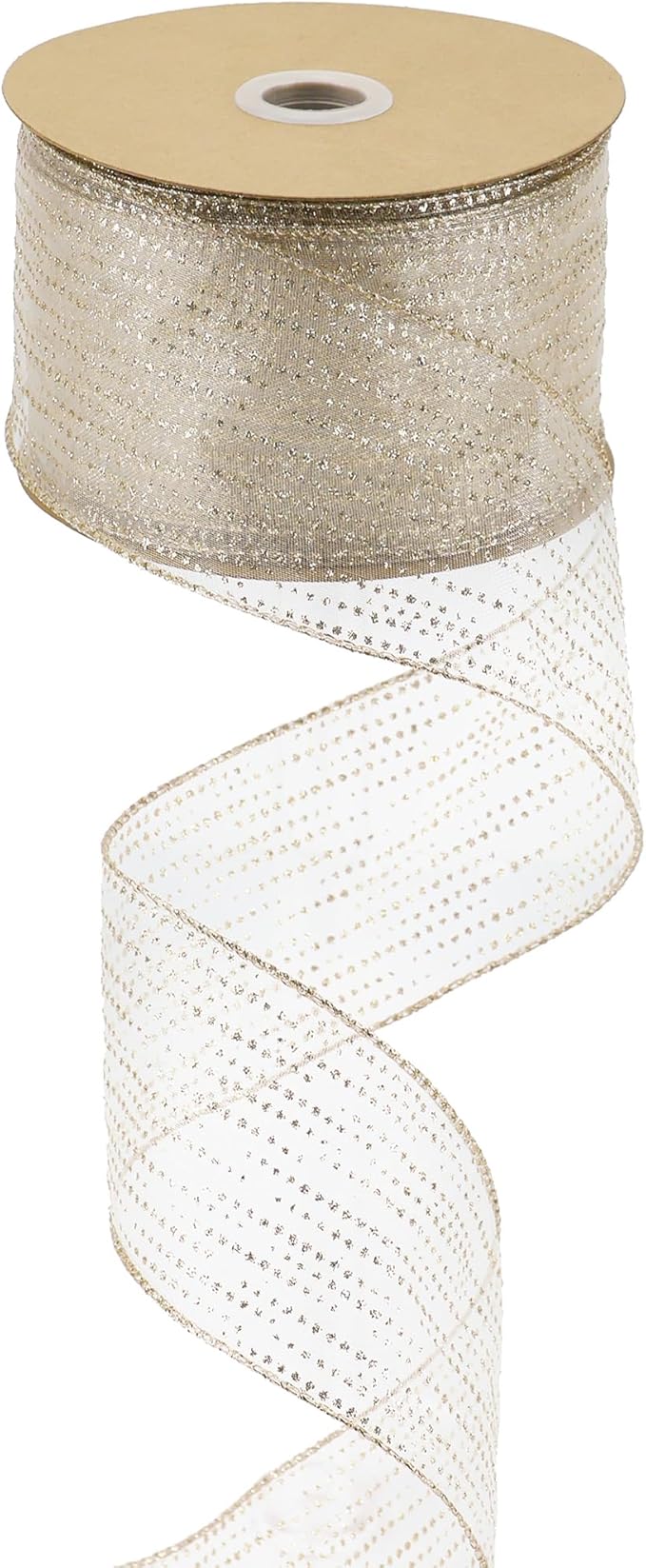 MEEDEE Champagne Gold Wired Ribbon by MEEDEE