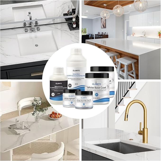 GLAINTE White Marble Countertop Paint Kit - Image 6