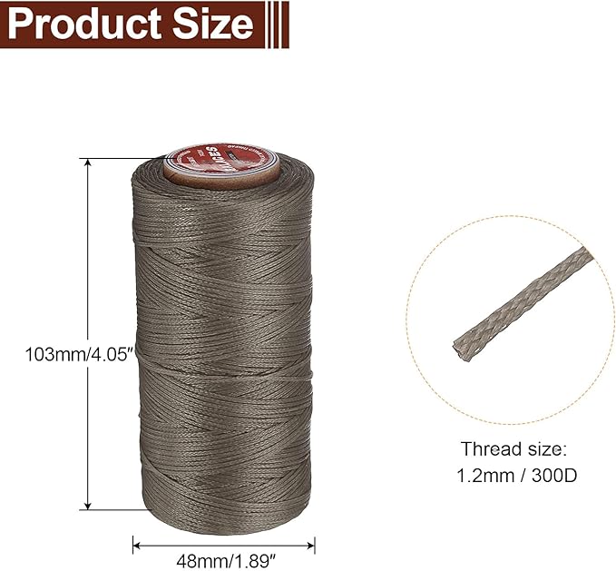 uxcell Flat Leather Sewing Waxed Thread, 140m / 153 Yards Polyester Wax String - Image 2