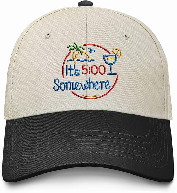 Jimmy Music Buffett Accessories Hats Its 5 Oclock Some Where Baseball Cap Mom Hat Pigment Black Womens Bucket