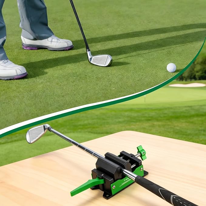 Golf Club Regripping Kit, Aluminum Vise Clamp with Quick Release, Rubber Holder for Irons and Drivers, Home Workshop Shaft Vice Grip Removal Tool