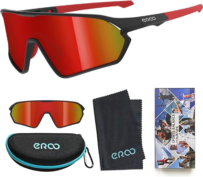 Youth Baseball Polarized Kids Sunglasses for Boys Girls Age 6-12 with Carrying Case Cycling Softball Padel Lightweight