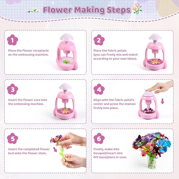 Bsgifts Fabric Flower Making Toys, DIY Flower Press Kits - Image 4