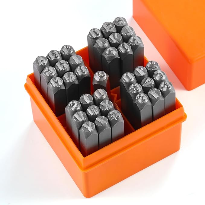 YKLP 37 Pcs Number and Letter Stamp Set, 1/8” Metal Letter Stamps DIY Arts & - Image 9