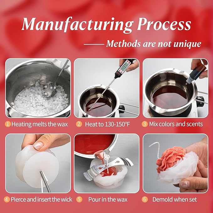 2Pcs Peony Silicone Candle Flower Wax Mold Silicone - Image 5