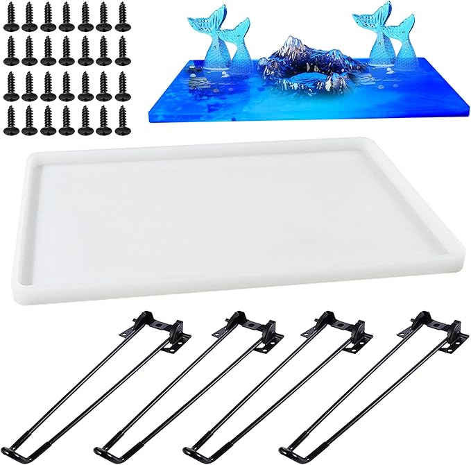 Large Silicone Molds for Epoxy Resin Table, 9 x 14 Inch Rectangle Resin Table by Attuslla
