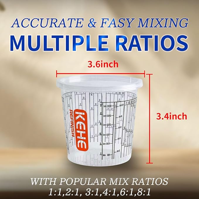 15 PACK Paint Mixing Cups by KEHE REFINISH, 10 oz, Disposable or Reusable - Image 6